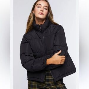 NWT Forever 21 Black Puffer Jacket Medium